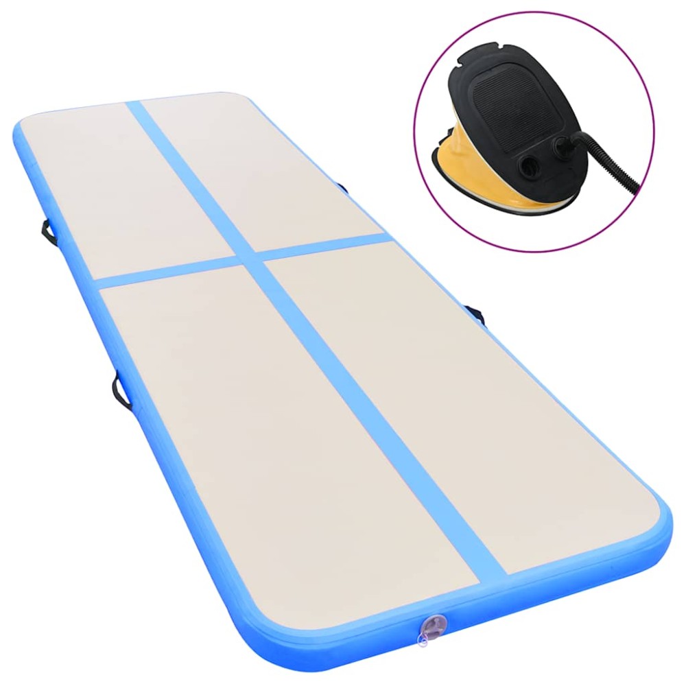 vidaXL Στρώμα Ενόργανης Φουσκωτό Μπλε 400 x 100 x 10 εκ. PVC με Τρόμπα