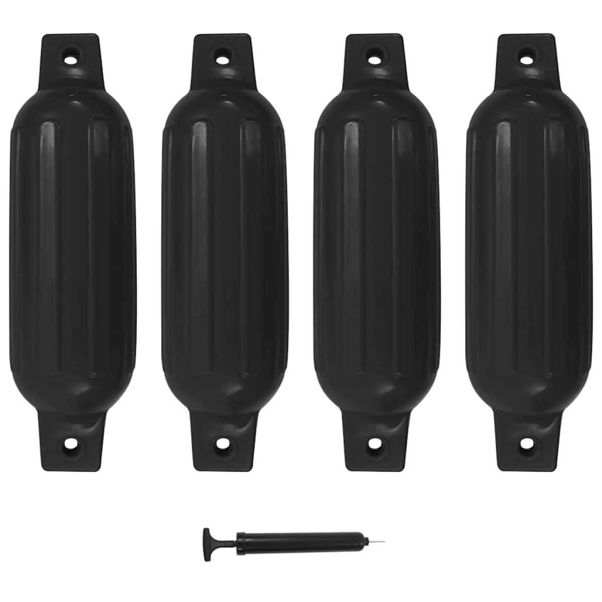 vidaXL Μπαλόνια Σκάφους 4 τεμ. Μαύρα 41 x 11,5 εκ. από PVC