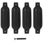 vidaXL Μπαλόνια Σκάφους 4 τεμ. Μαύρα 41 x 11,5 εκ. από PVC