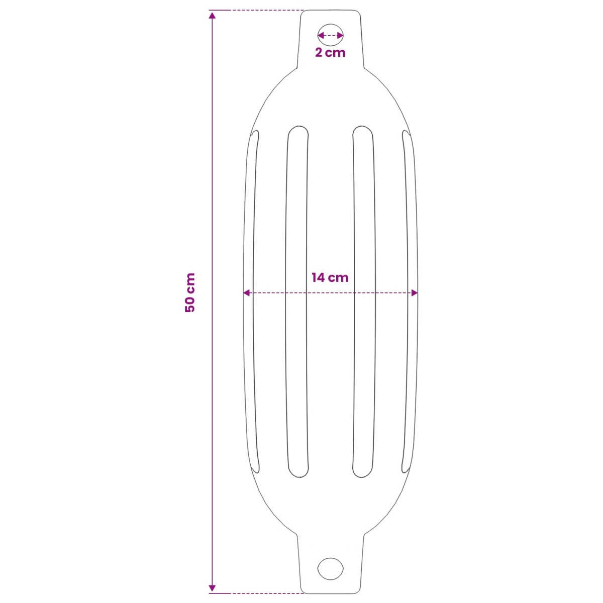 vidaXL Μπαλόνια Σκάφους 4 τεμ. Μαύρα 51 x 14 εκ. από PVC