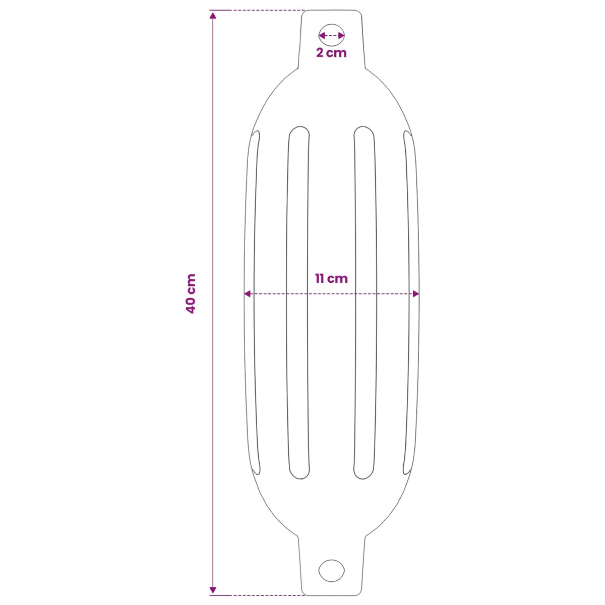 vidaXL Μπαλόνια Σκάφους 4 τεμ. Λευκά 41 x 11,5 εκ. από PVC