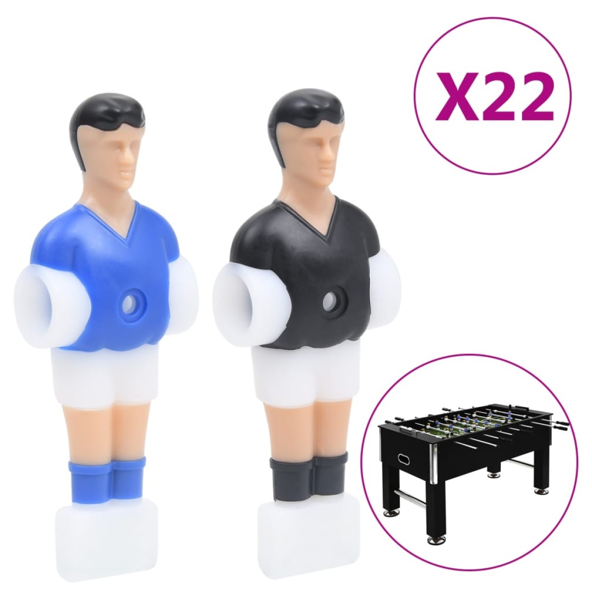 vidaXL Παίκτες για Ποδοσφαιράκι 22 τεμ.για Ράβδους Διαμέτρου 12,7 χιλ.