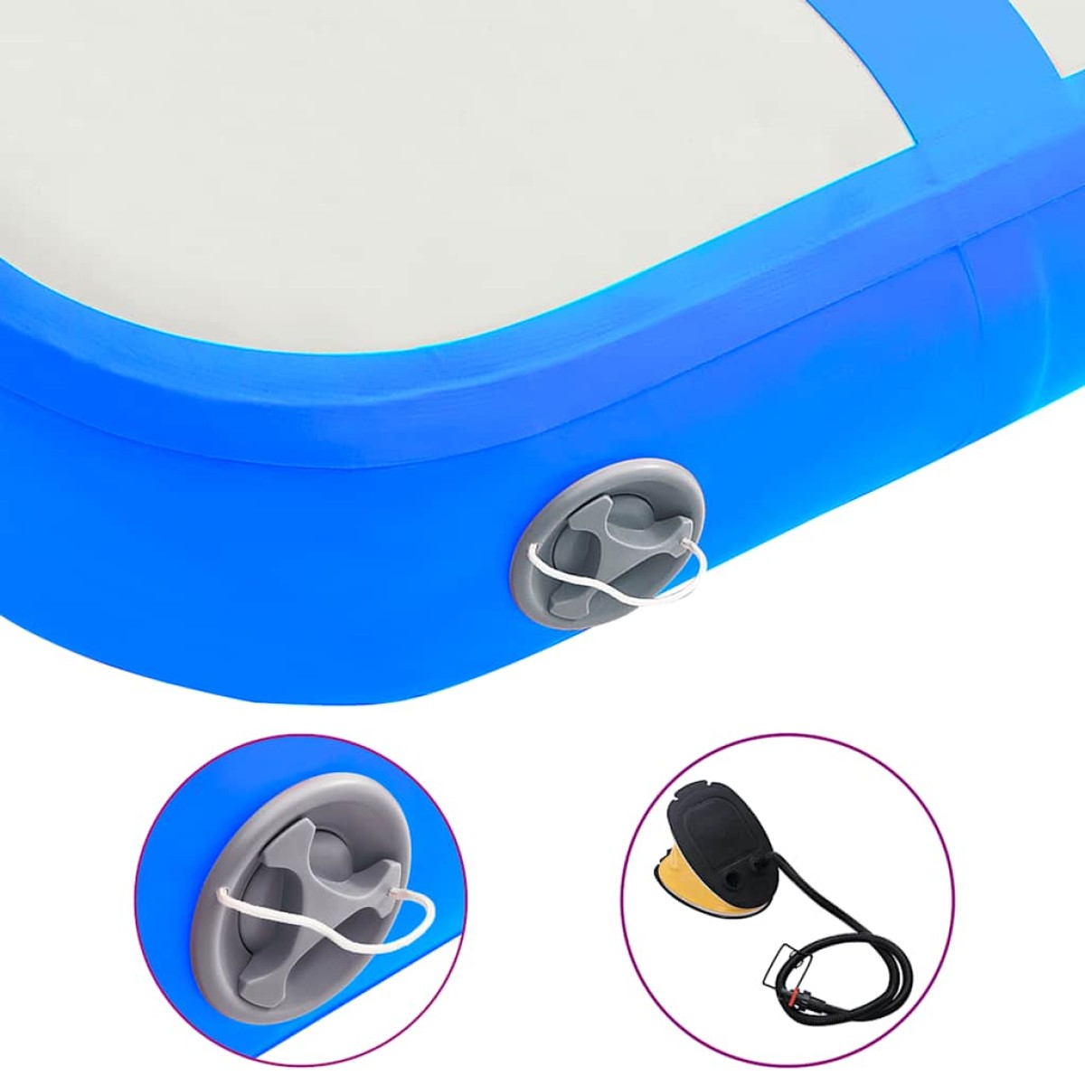 vidaXL Στρώμα Ενόργανης Φουσκωτό Μπλε 60 x 100 x 10 εκ. PVC με Τρόμπα