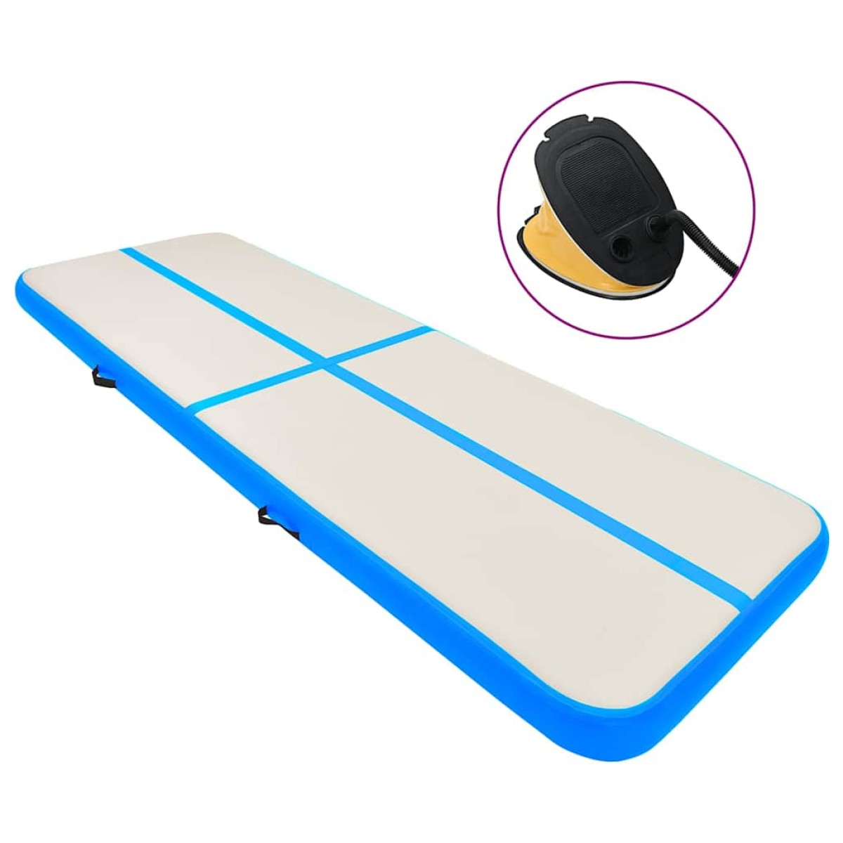 vidaXL Στρώμα Ενόργανης Φουσκωτό Μπλε 500 x 100 x 20 εκ. PVC με Τρόμπα