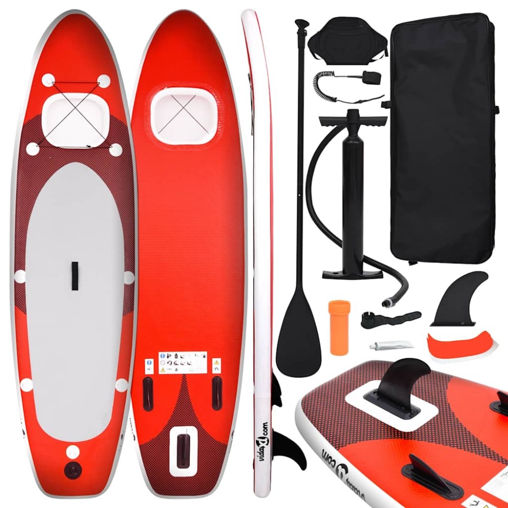 vidaXL Σανίδα SUP Φουσκωτή Σετ Κόκκινη 360 x 81 x 10 εκ.