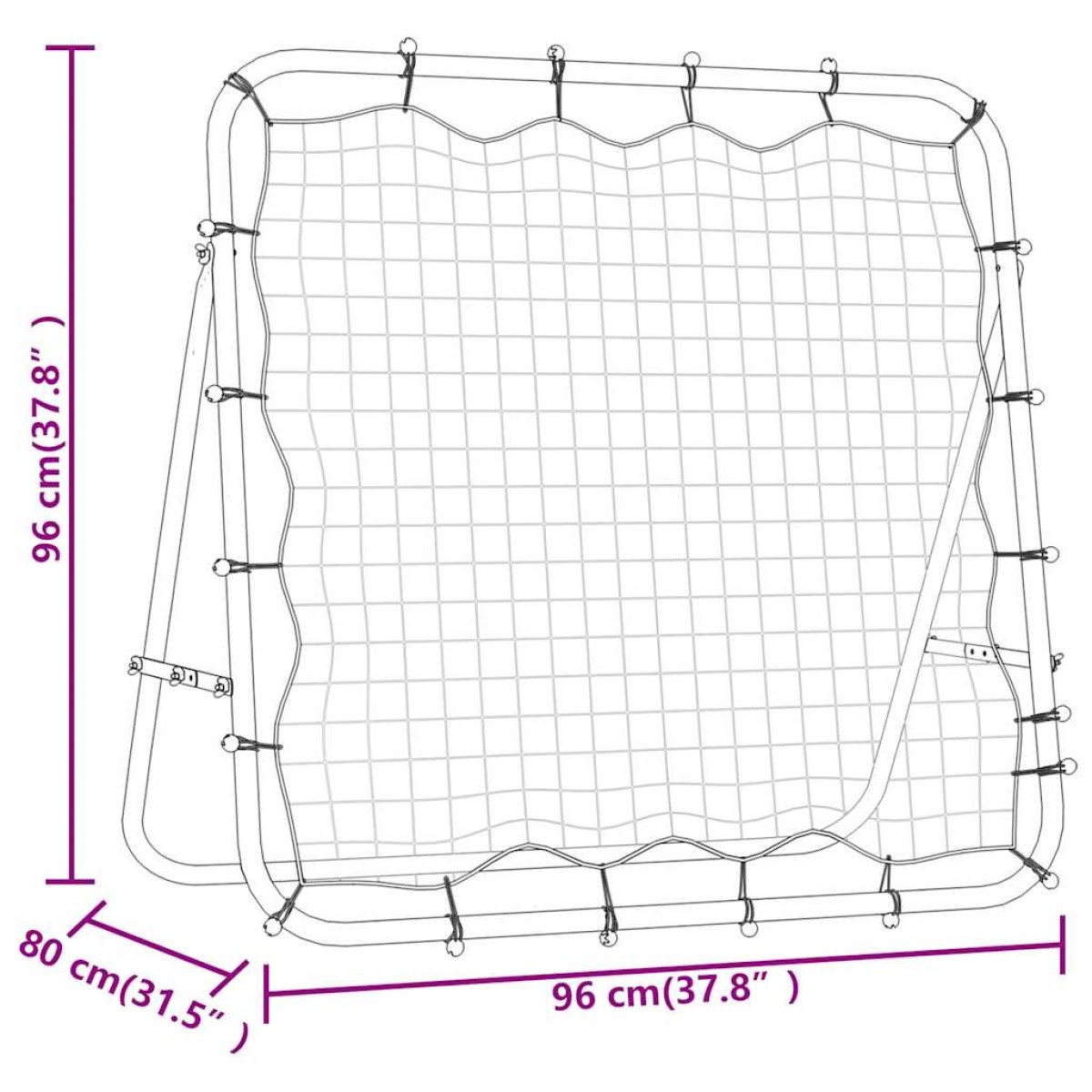 vidaXL Δίχτυ Επαναφοράς Μπαλών Ρυθμιζόμενο 96x80x96 εκ. Ατσάλι και PE